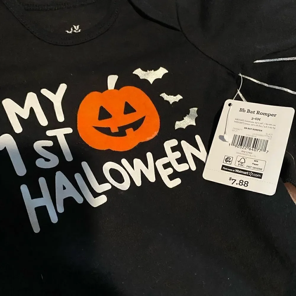 *NWT* Way to Celebrate Halloween Baby 3-6M Bat Wing Outfit